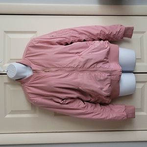 H&M blush bomber jacket